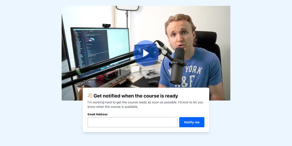 Waitlist or Beta Sign Up section on Full Stack UI section design