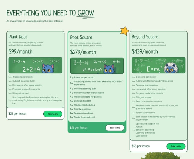 Root Square Pricing Preview