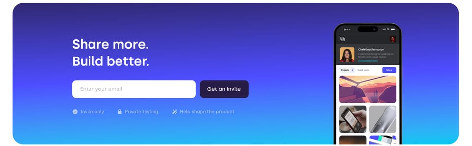 Waitlist or Beta Sign Up section on Viewport section design