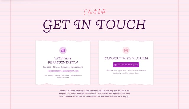 Victoria Lavine Call-To-Action Footer Section