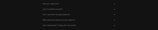 Vzy Icons FAQ Accordion Preview