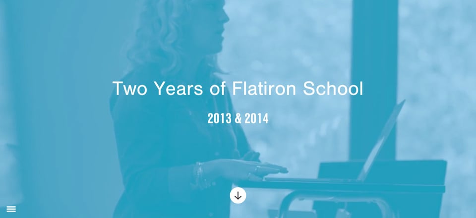 Timeline section on Flatiron School Annual Report section design