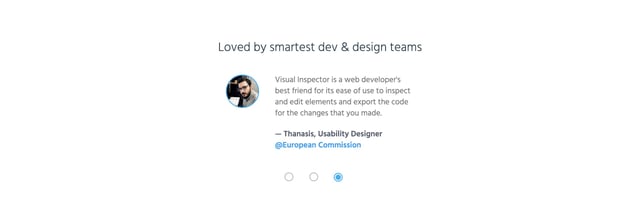 Visual Inspector – Early Bird Offer Testimonial Slider Preview