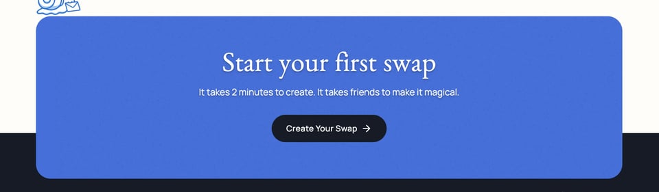 Call-To-Action Footer section on Swapsmore section design