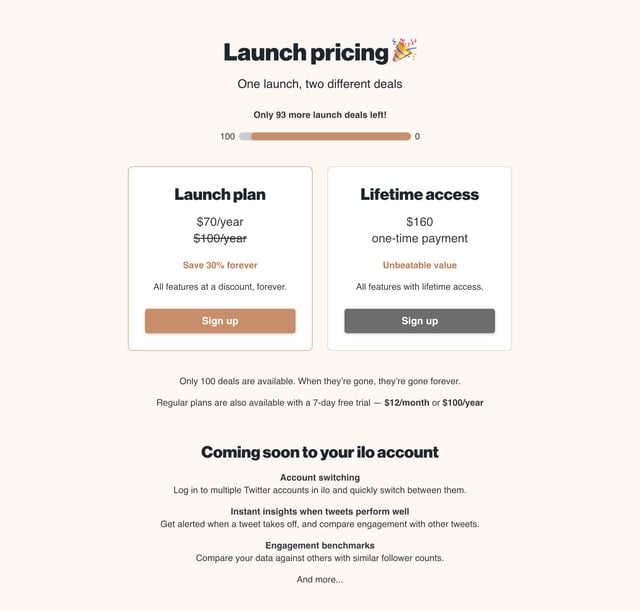 ilo Pricing Table Preview