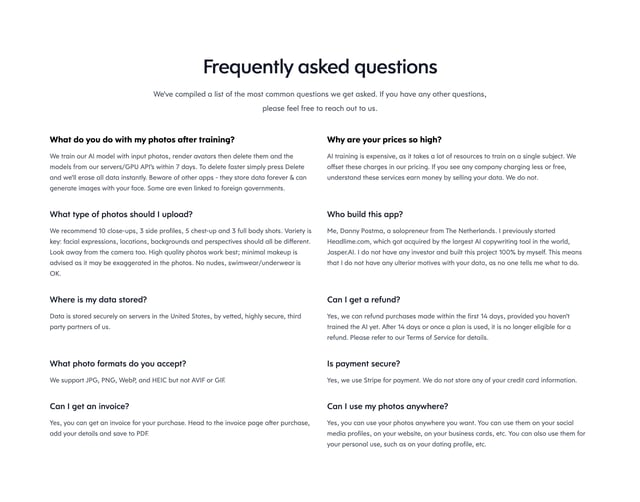 AI Profile Picture Generator FAQ Grid Preview
