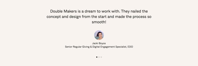 Double Makers Design Subscription Testimonial Slider Preview