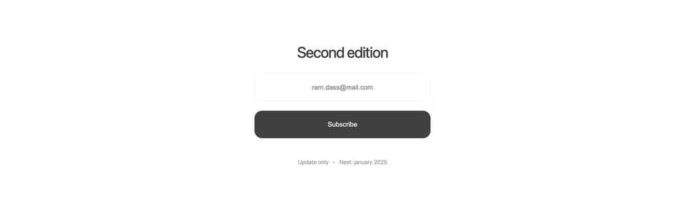 Newsletter section on Presence.supply section design