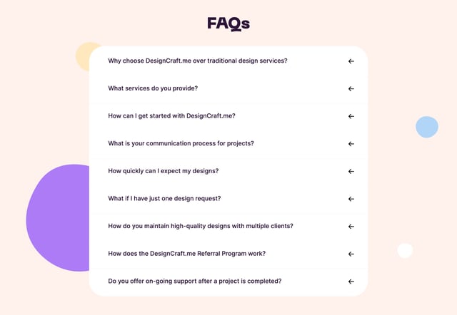 DesignCraft.me FAQ Accordion Preview