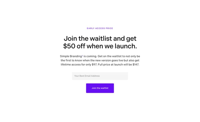 Simple Branding Course by Ention Lead Capture Section