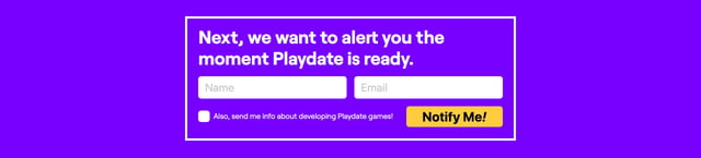Playdate Lead Capture Section