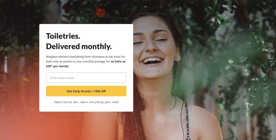 Waitlist or Beta Sign Up section on Bodybox section design