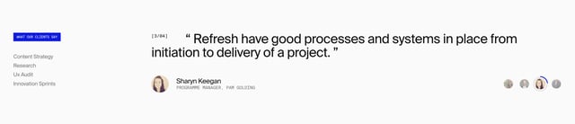 Refresh Studio Testimonial Slider Preview