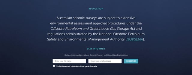 Seismic Survey Newsletter Section
