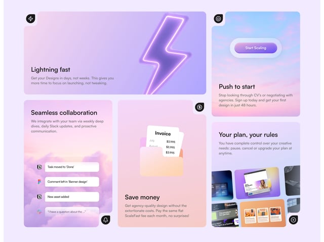ScaleFast Bento Grid - Features Preview