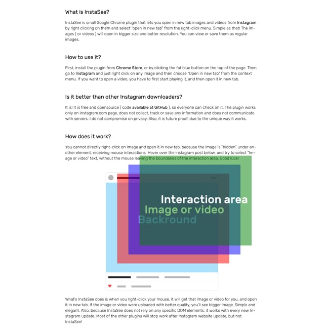 InstaSee FAQ Grid Preview