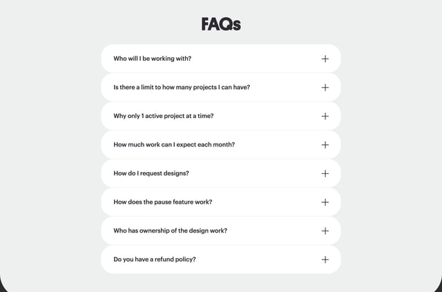 Ghost Designer FAQ Accordion Preview
