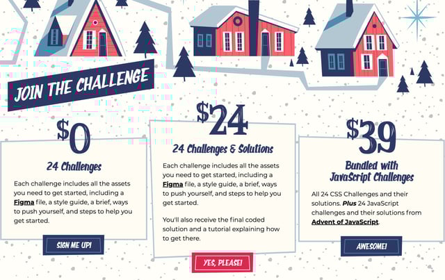 Advent of CSS Pricing Table Preview