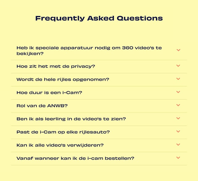 i-Cam FAQ Accordion Preview