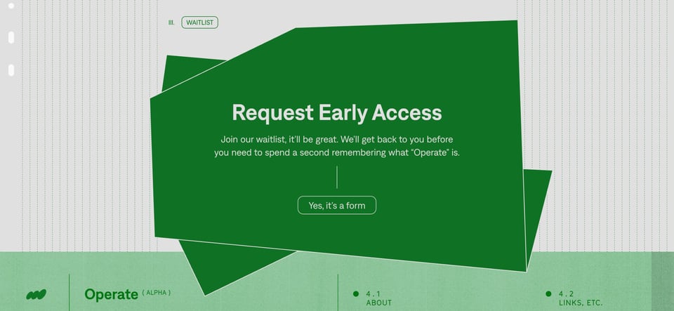 Call-To-Action Footer section on Operate section design