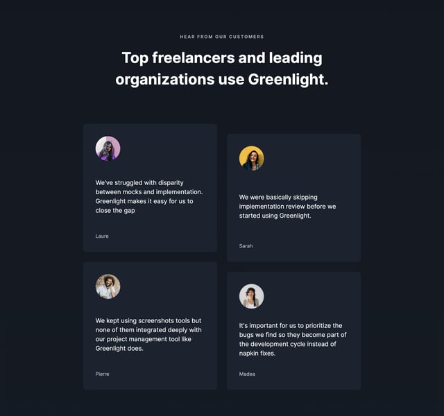 Greenlight Testimonials Preview