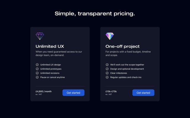 Caboodle Studio Pricing Table Preview