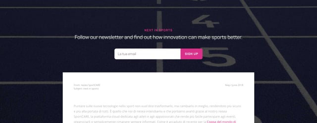 nesea SportCARE Lead Capture Section