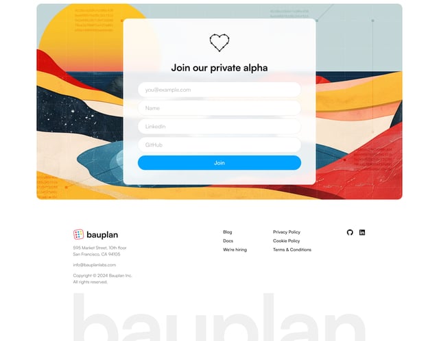 bauplan Big Footer Preview
