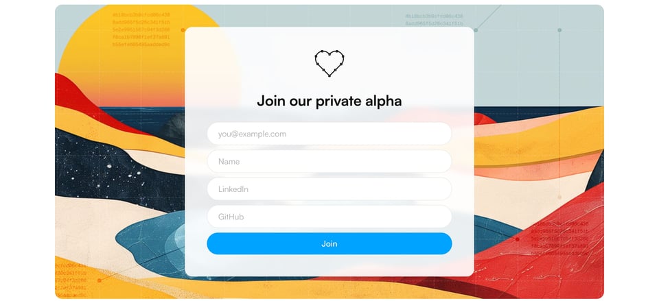 Waitlist or Beta Sign Up section on bauplan section design