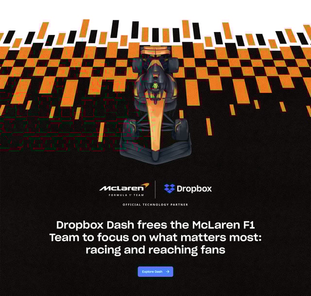 Dropbox Dash x McLaren F1 Team Big Footer Preview