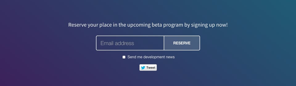 Waitlist or Beta Sign Up section on Monodraw section design