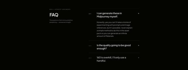 Materials¹ FAQ Accordion Preview