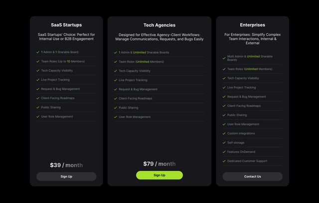 SteelSync Pricing Table Preview