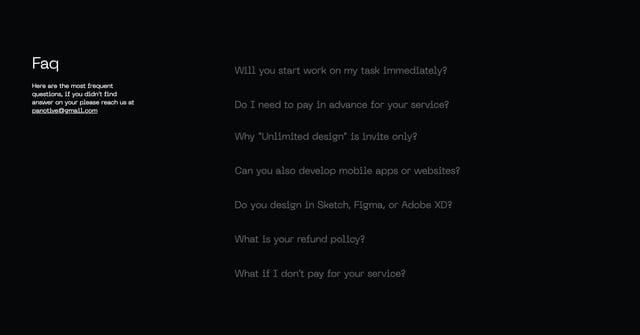 Panotive Design FAQ Accordion Preview