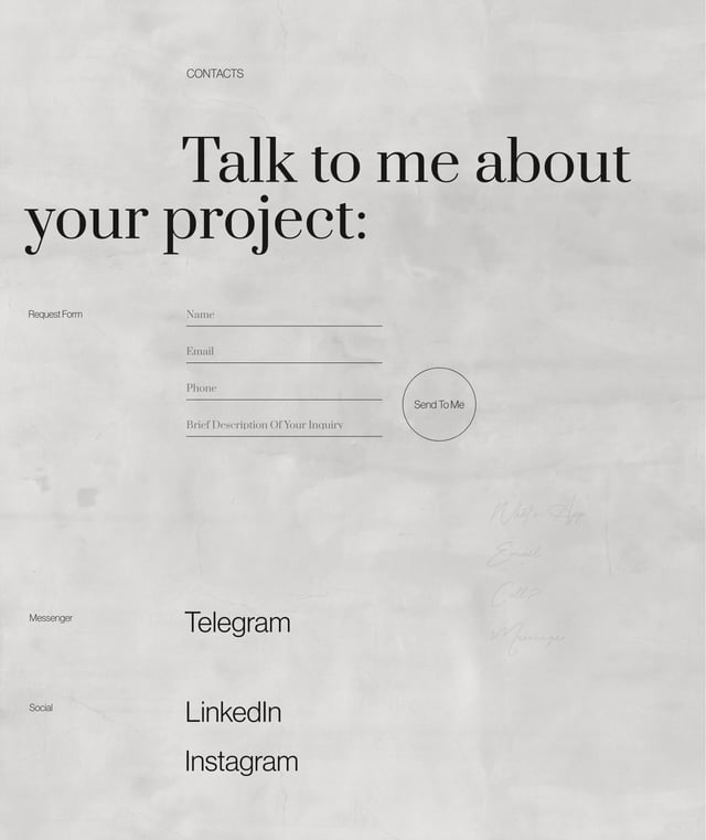 Yulia Krushina Contact Form Preview