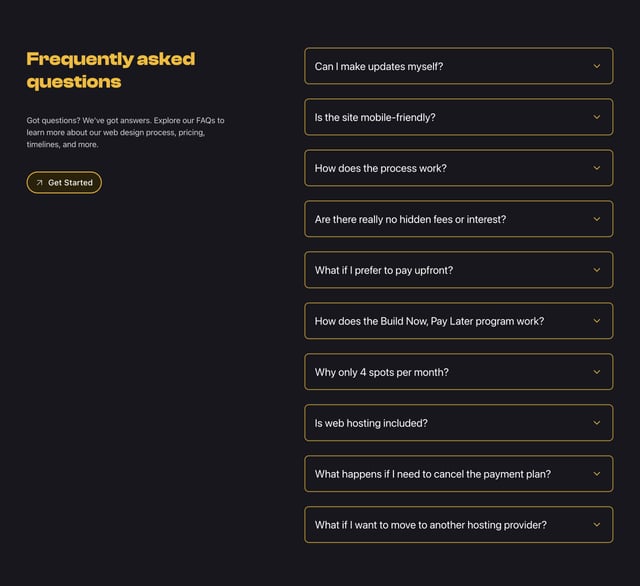 Melbourne Web Studio FAQ Accordion Preview