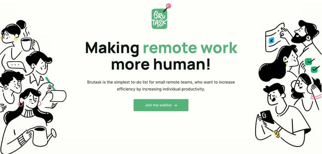 Spaces by Brutask Call-To-Action Hero Section