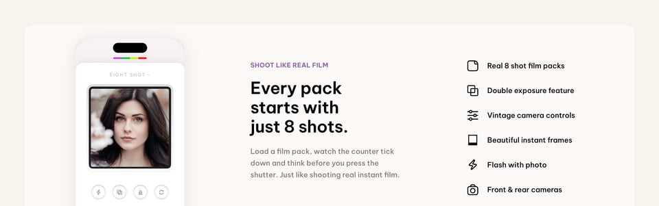 Call-To-Action Hero section on Eight Shot section design