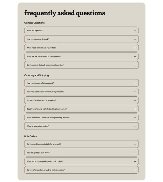 Videotoflip FAQ Accordion Preview