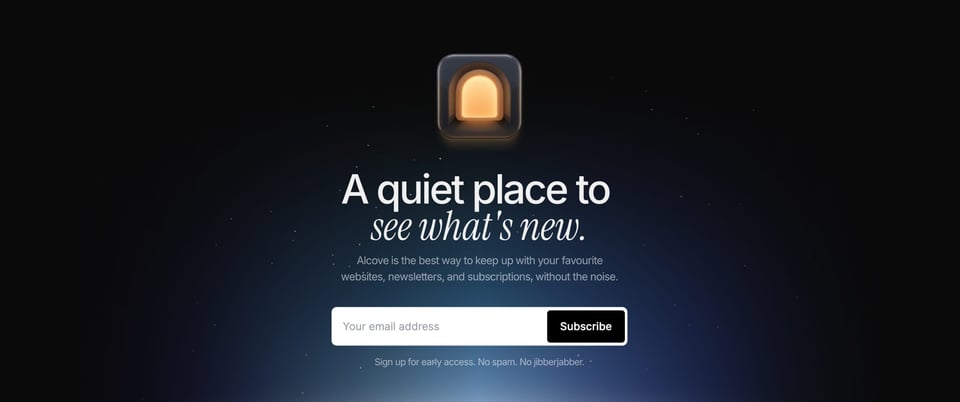 Waitlist or Beta Sign Up section on Alcove section design