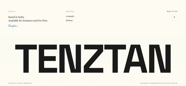 Tenztan Footer Preview