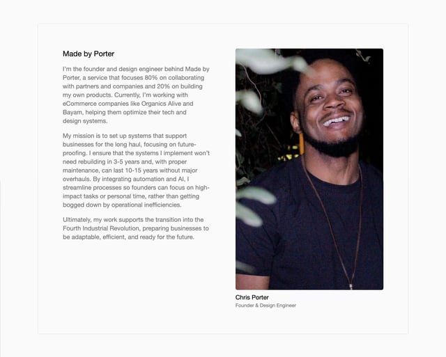 Biography section