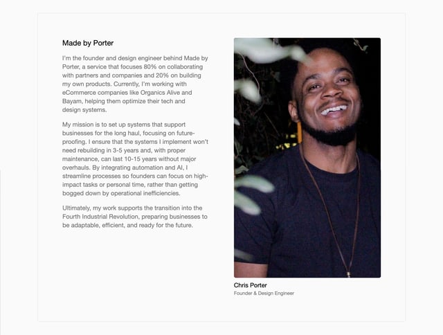 Made by Porter Biography Preview