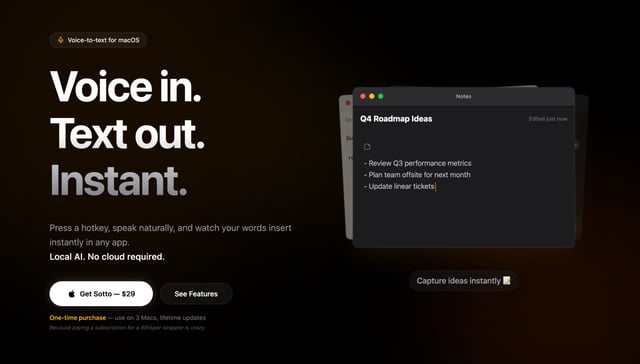 Sotto Looping Product Demo Section