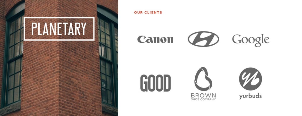 Client Logo Grid section on Planetary section design