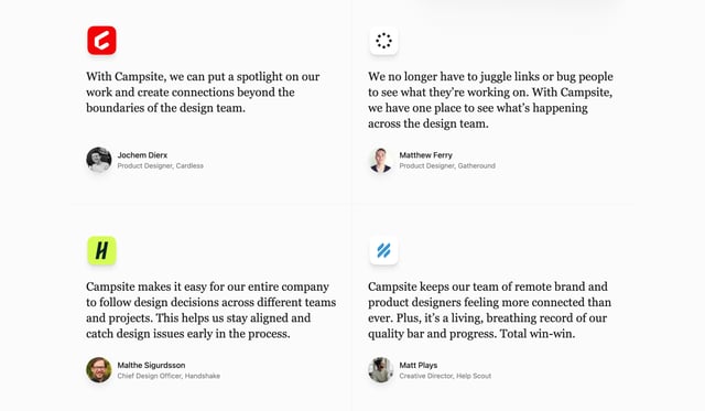 Campsite Testimonials Preview