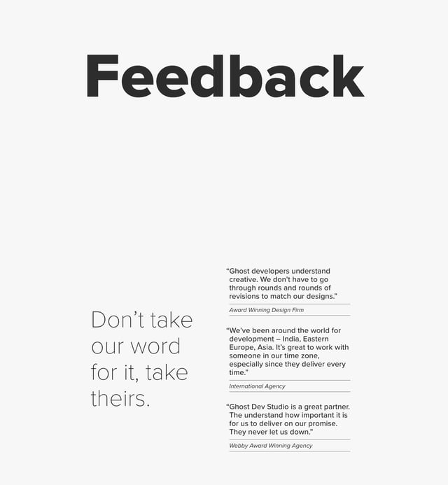 Ghost Dev Studio Inc. Testimonials Preview