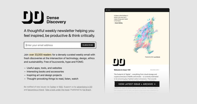 Dense Discovery Screenshots Preview