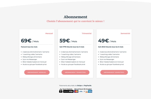 Jeanna Dufraisse Pricing Table Preview