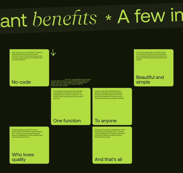 Benefits section